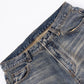 Studs Tribal Leather Patch Curve Denim