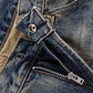 Studs Tribal Leather Patch Curve Denim