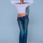 Baby Cross Cropped Mohair Knit Women'S