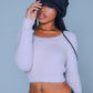 Baby Cross Cropped Mohair Knit Women'S