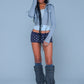 Multiple Cross Pierced Zip Hoodie Women'S