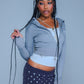 Multiple Cross Pierced Zip Hoodie Women'S