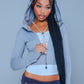 Multiple Cross Pierced Zip Hoodie Women'S