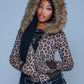 Leopard Baby Cross Fur Zip Hoodie - Cropped Fit Women'S