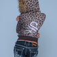 Leopard Baby Cross Fur Zip Hoodie - Cropped Fit Women'S