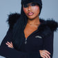 Baby Cross Fur Zip Hoodie - Cropped Fit Women'S
