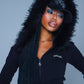 Baby Cross Fur Zip Hoodie - Cropped Fit Women'S