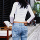 【予約販売】Embroidery Flared Jeans Women's【8月下旬お届け予定】
