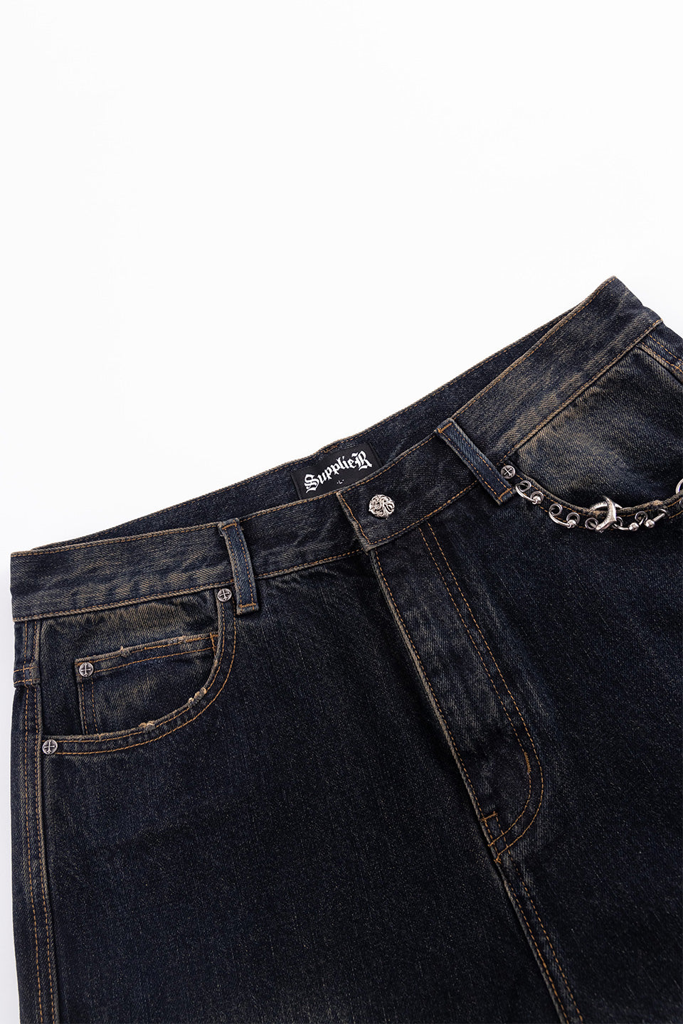 Switching Pierced Baggy Jeans｜SUPPLIER｜デニムパンツ