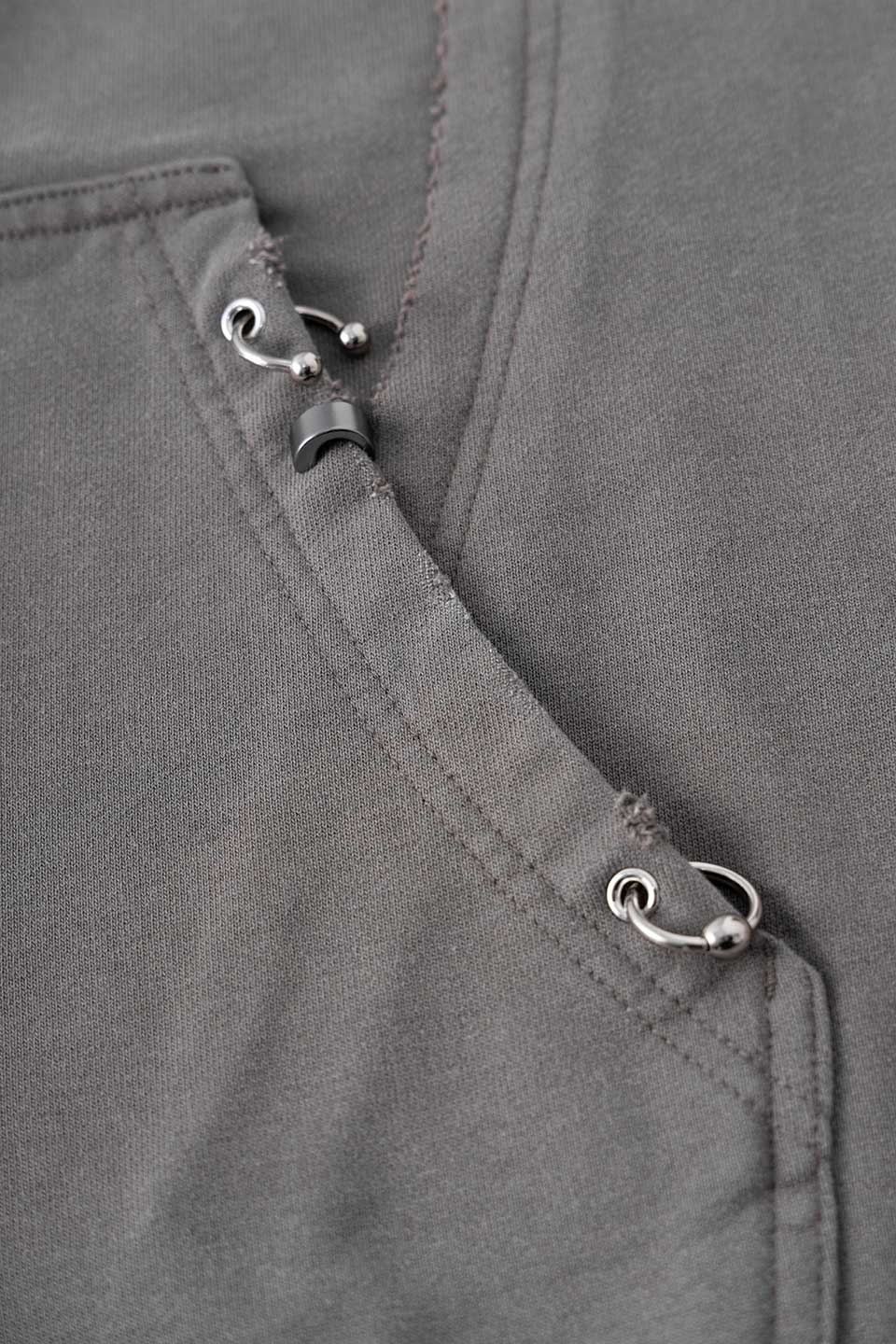 Switching Pierced Zip Hoodie