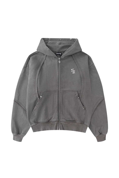 Switching Pierced Zip Hoodie