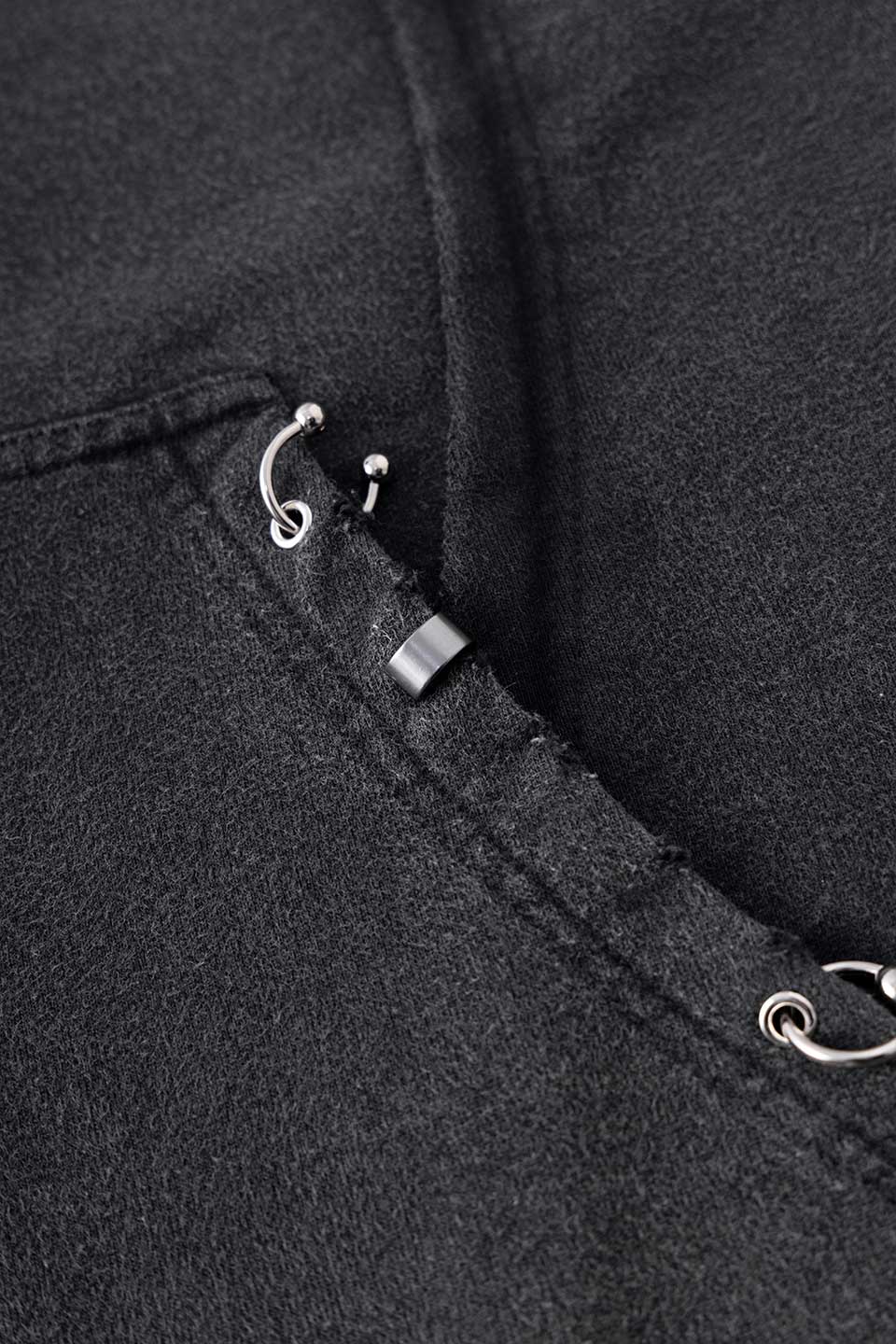 Switching Pierced Zip Hoodie