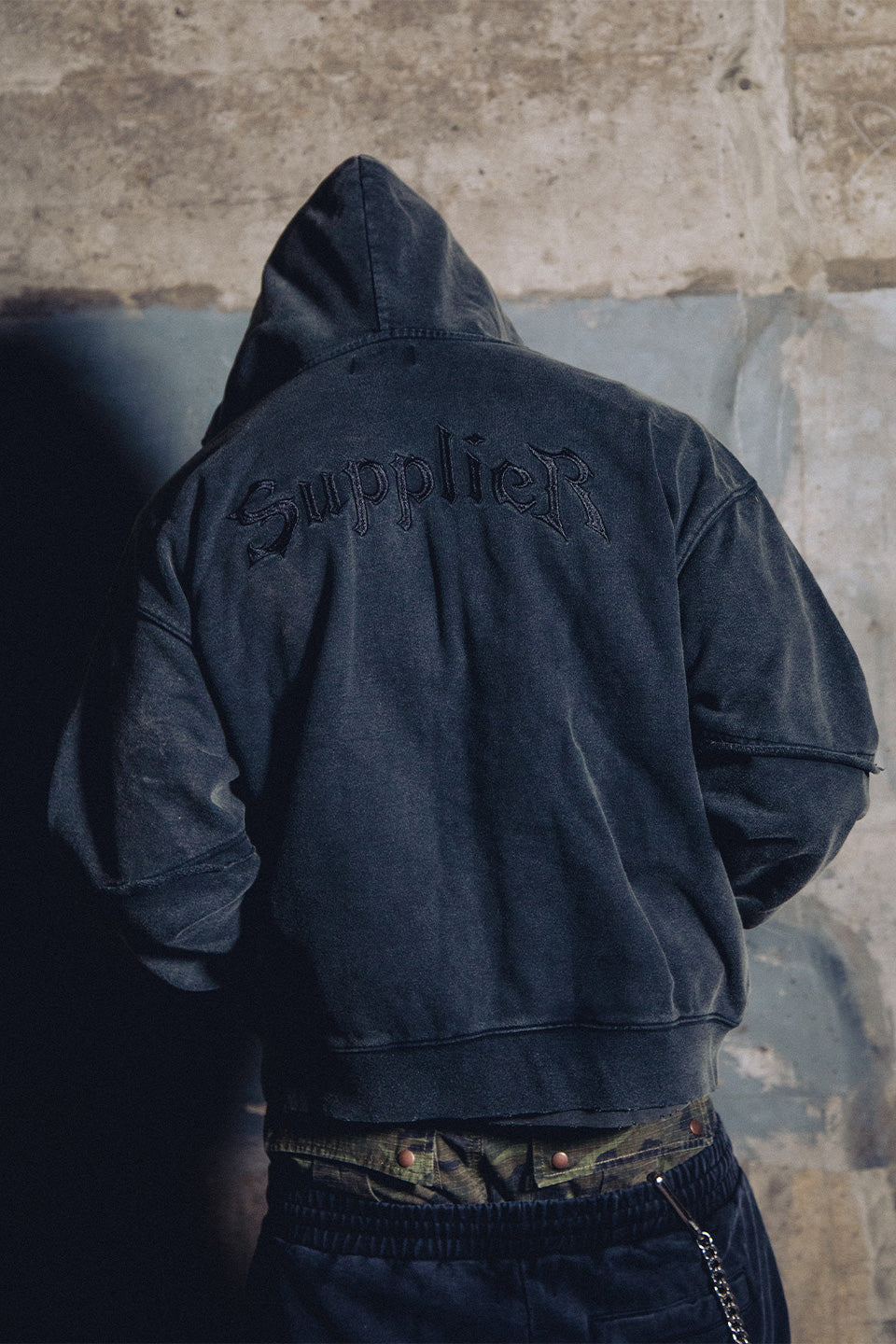 Switching Pierced Zip Hoodie