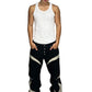 Tc Leather Washing Denim Pants