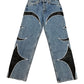 Tc Leather Washing Denim Pants
