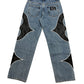 Tc Leather Washing Denim Pants