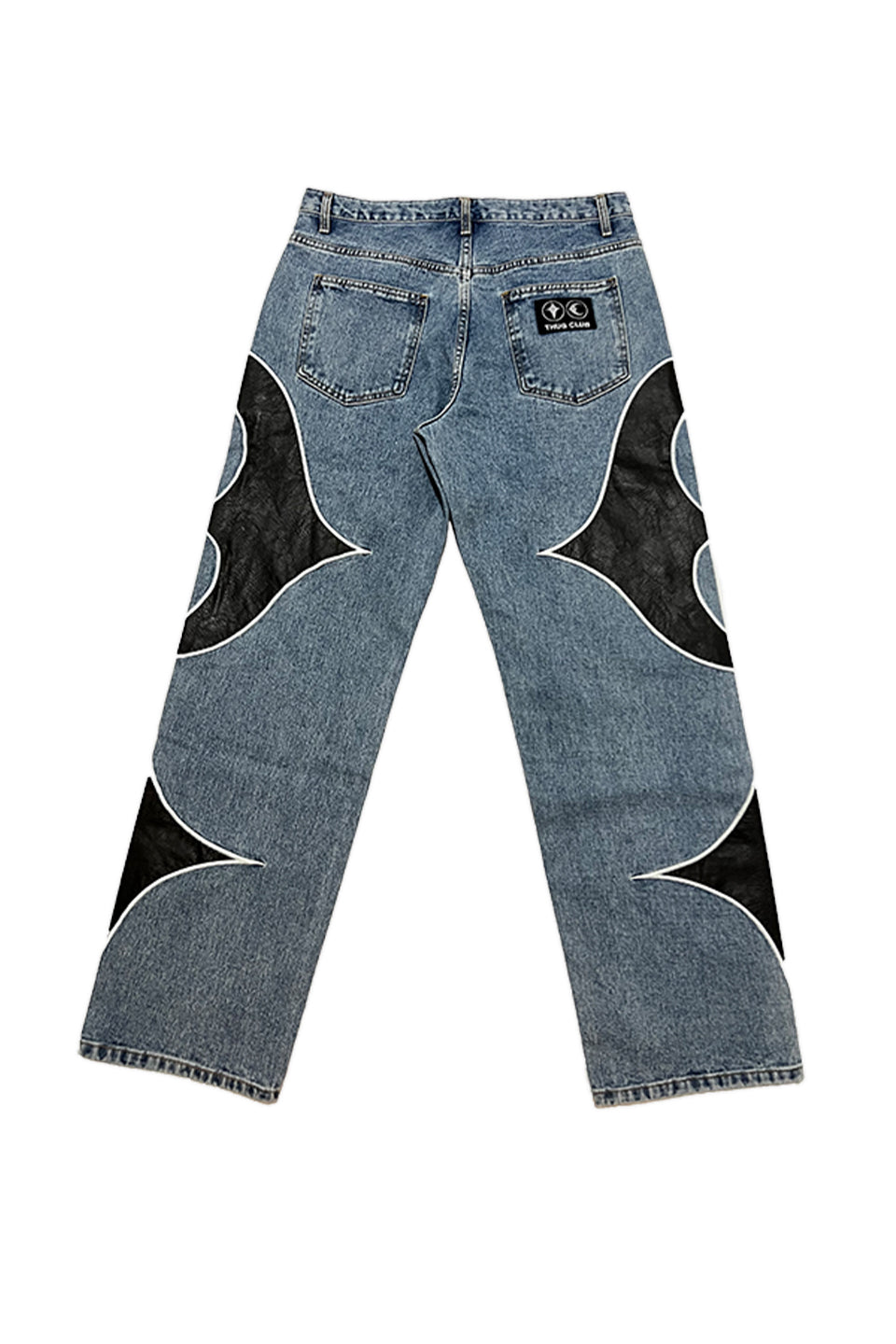 Tc Leather Washing Denim Pants