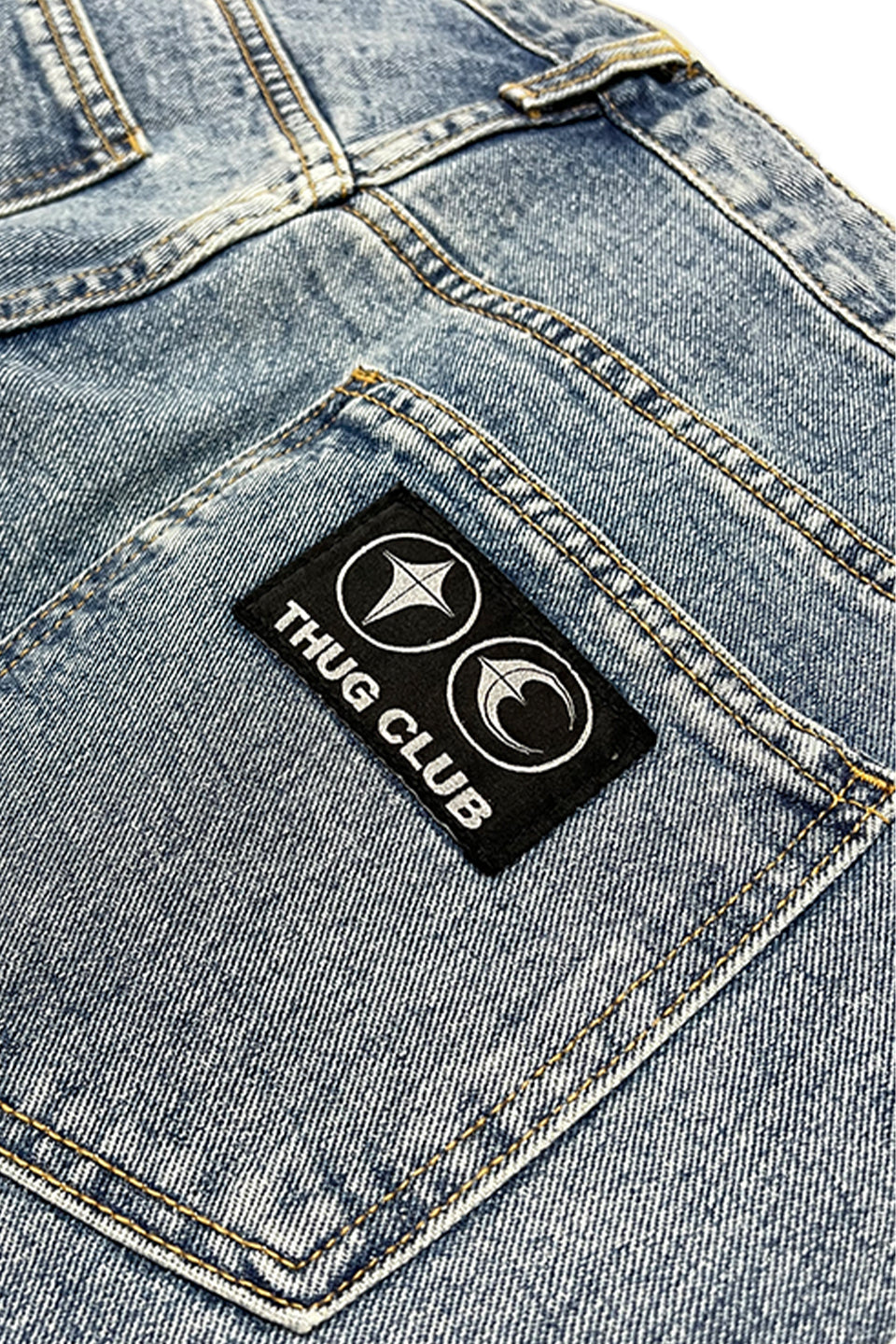 Tc Leather Washing Denim Pants