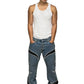 Tc Leather Washing Denim Pants