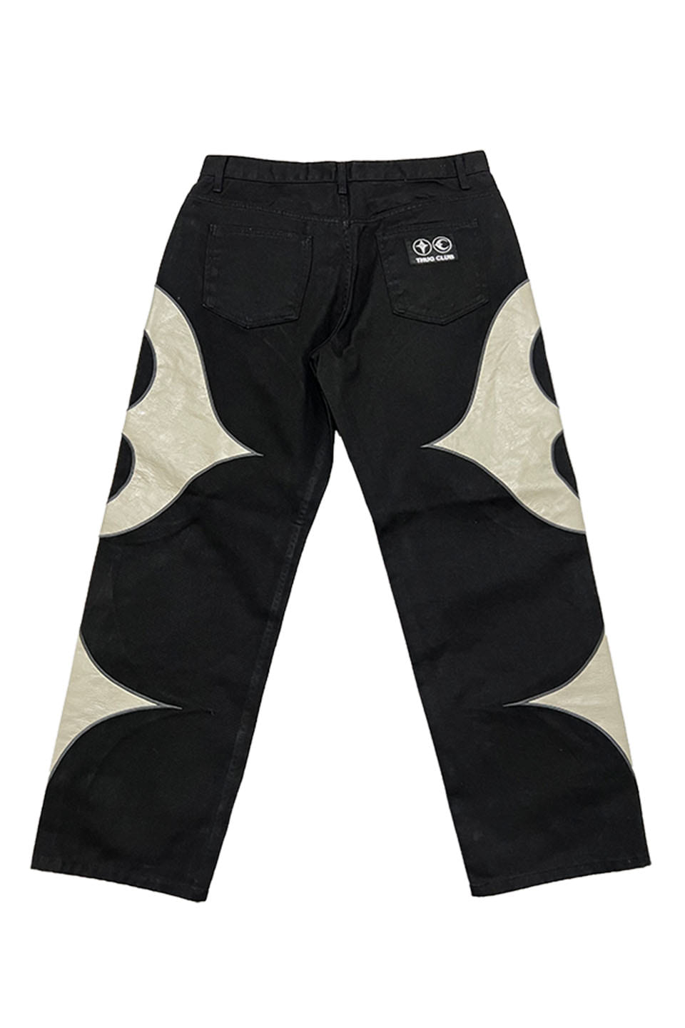 サグクラブ THUG CLUB  23AW  TC Leather Black denim pants TC23PT0901 レザー切替ロングパンツ メンズ 2
