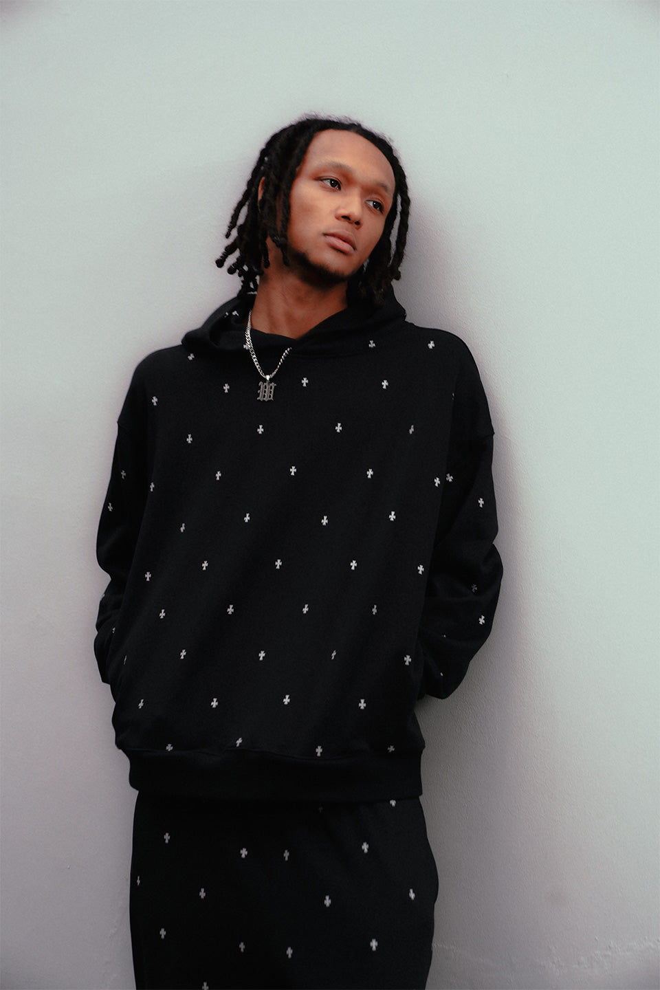 Tiny Cross Glitter Pullover Hoodie
