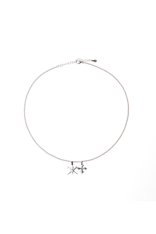 Tiny Dagger Cross Necklace