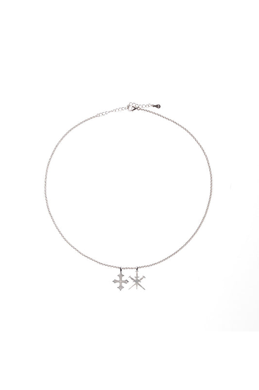 Tiny Dagger Cross Necklace