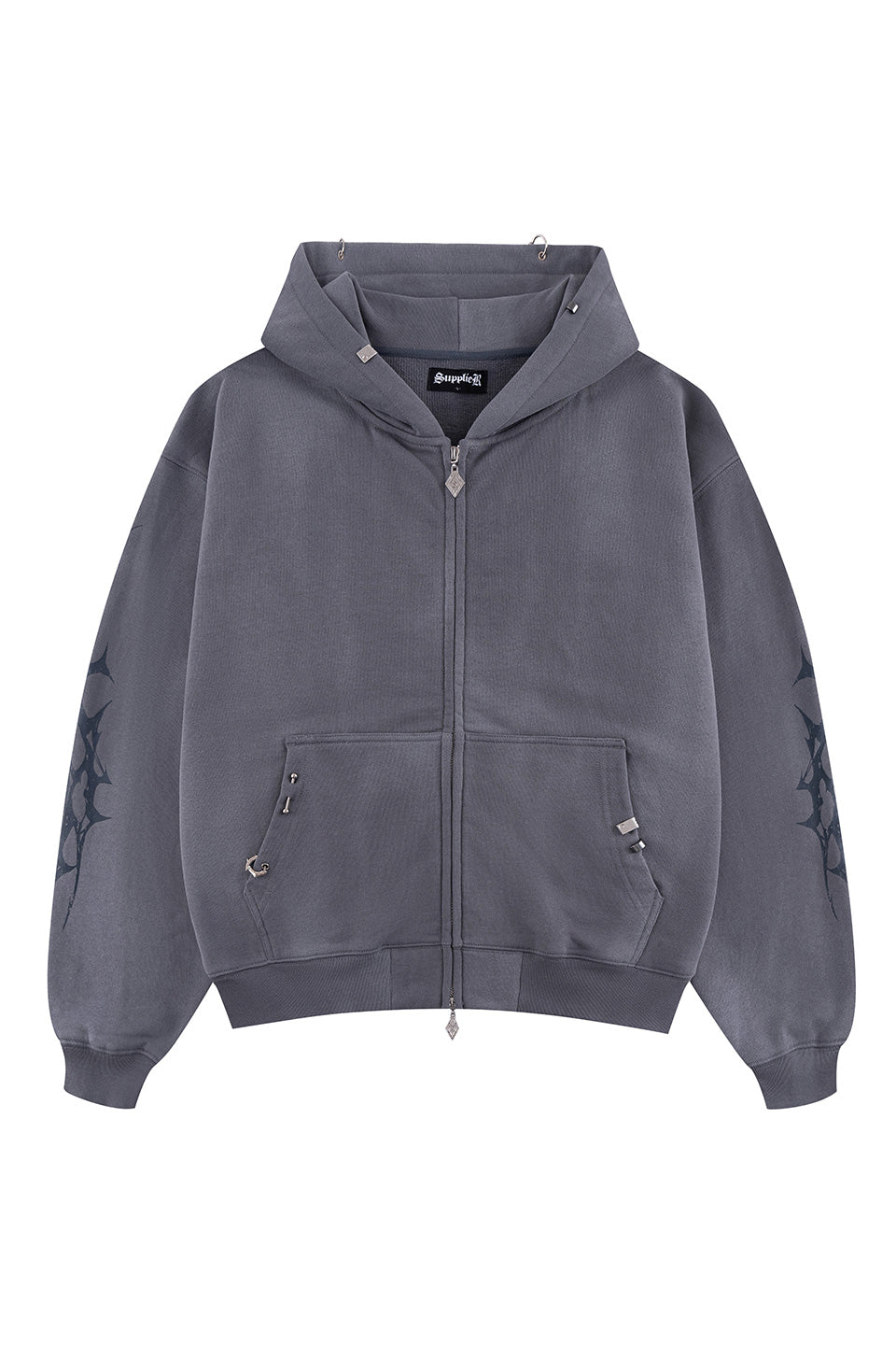 Tribal Bones Pierced Zip Hoodie