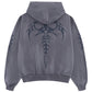 Tribal Bones Pierced Zip Hoodie
