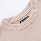 Tribal Cross Leather Patch Crew Knit