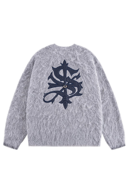 Tribal Cross Pierced Shaggy Knit