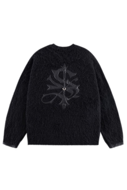 Tribal Cross Pierced Shaggy Knit