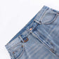 Tribal Leather Patch Baggy Denim Jeans