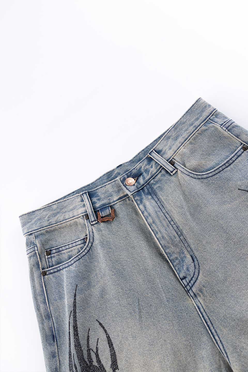Tribal Rhinestone Denim Shorts
