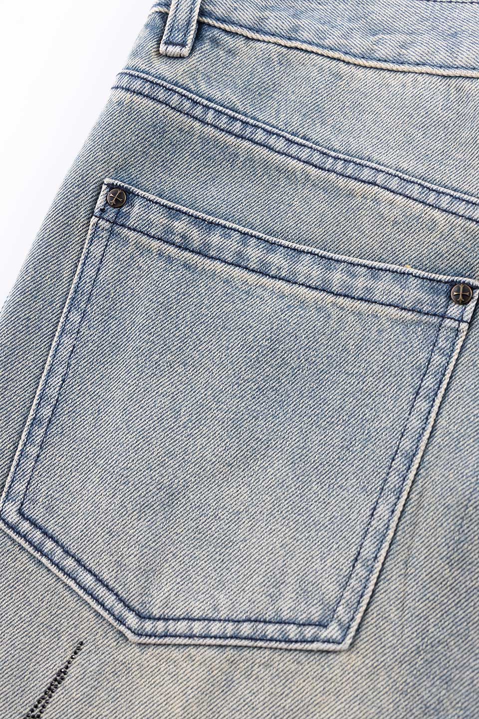 Tribal Rhinestone Denim Shorts