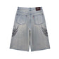 Tribal Rhinestone Denim Shorts