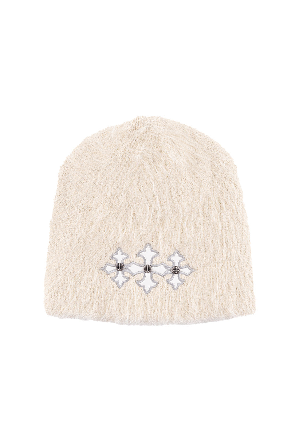 Triple Cross Shaggy Knit Beanie