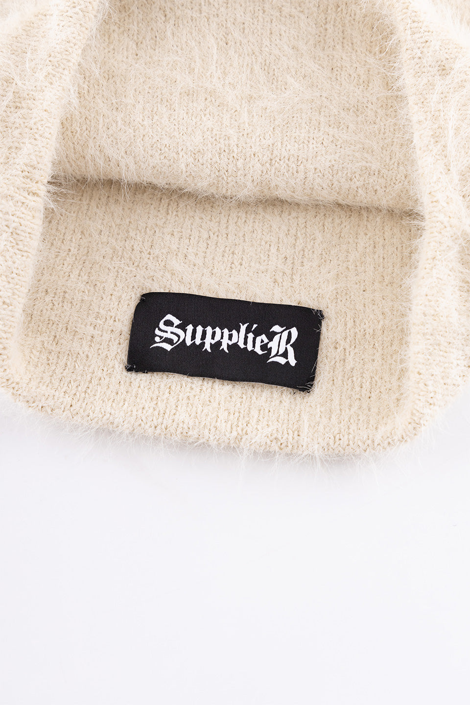 Triple Cross Shaggy Knit Beanie