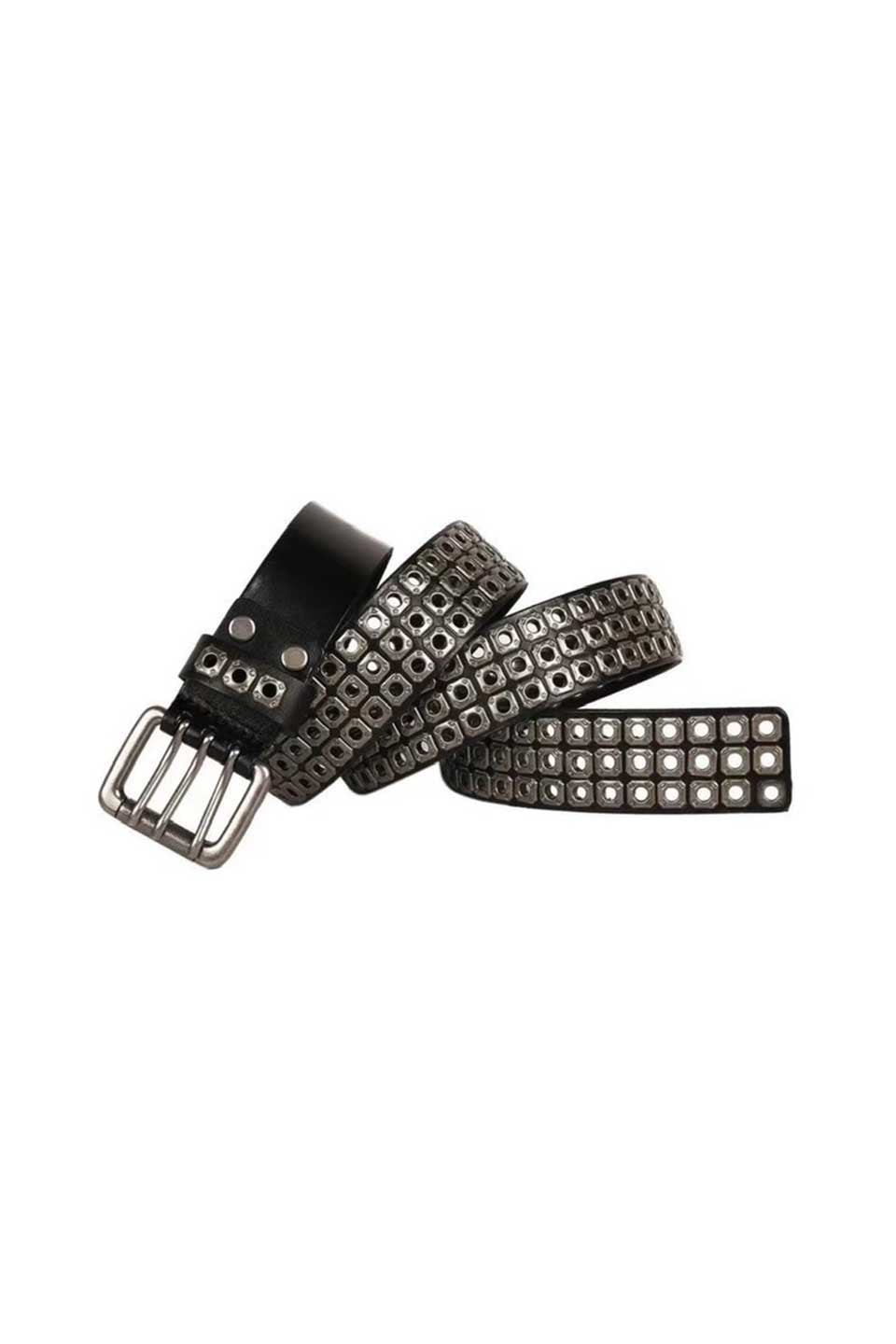 Triple Rivet Leather Belt