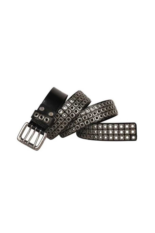 Triple Rivet Leather Belt