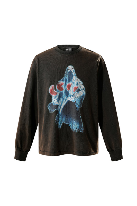 Two-Color Printed Long Sleeves (Washed + Damaged)