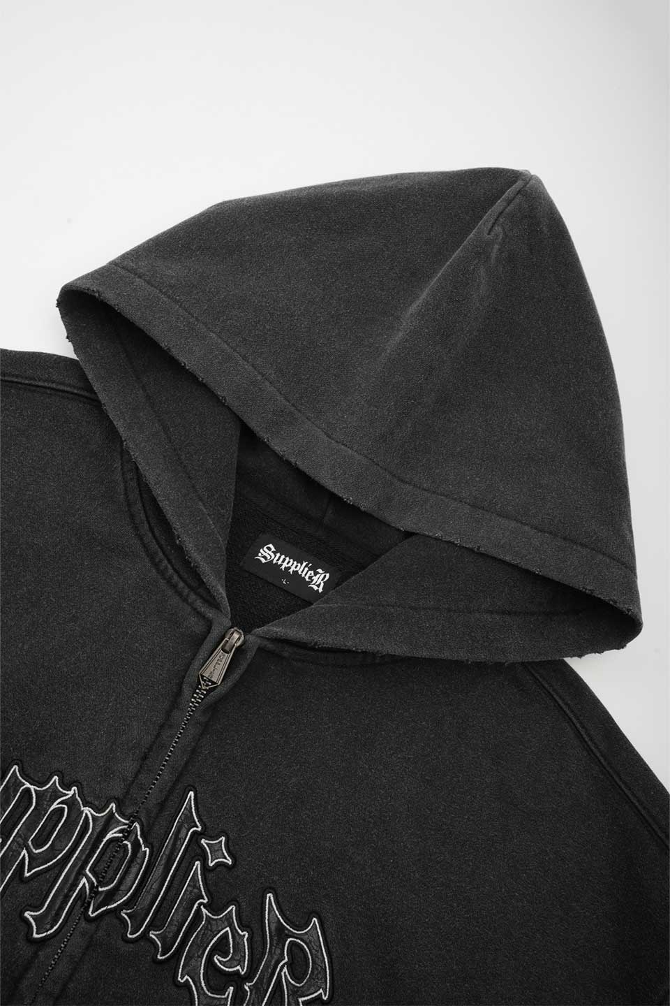 Vintage Wash Iron Logo Zip Hoodie