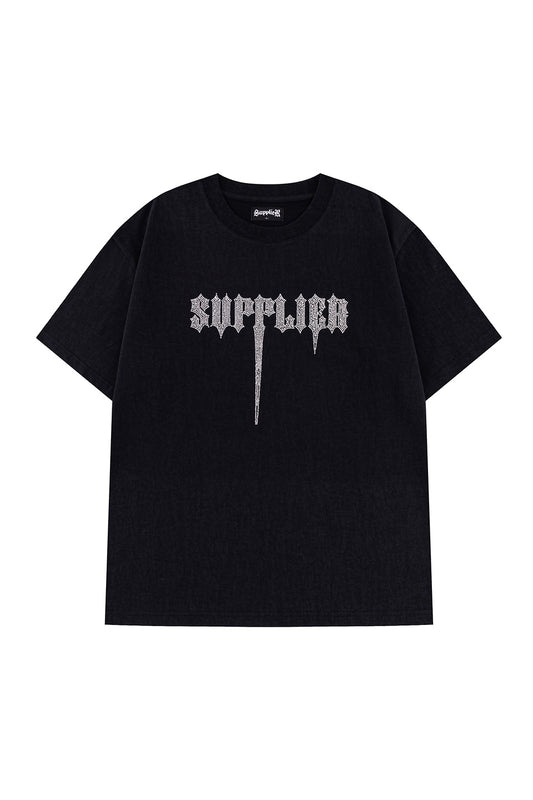 Vintage Wash Rhinestone Stab Logo Tee