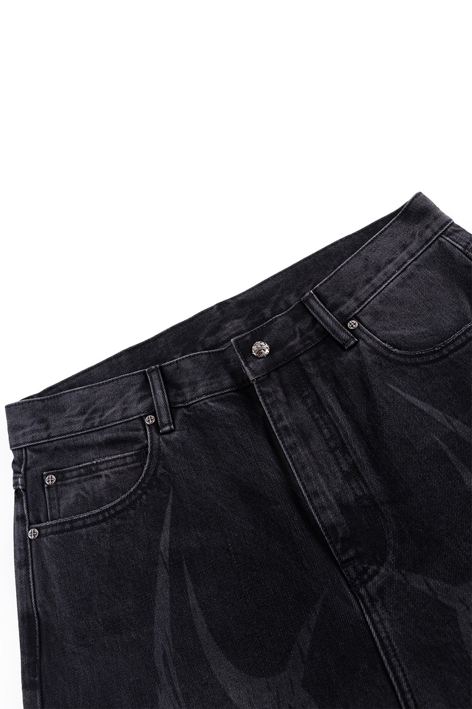 Vintage Wash Tribal Double Knee Baggy Jeans