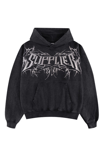 【予約商品】Vintage Wash Tribal Rhinestone Logo Hoodie【9月下旬お届け】