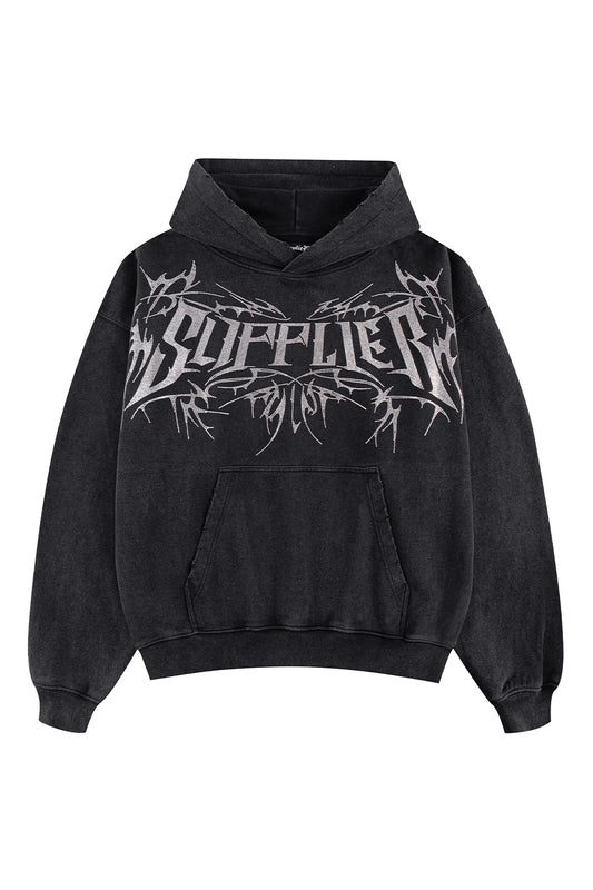 【予約商品】Vintage Wash Tribal Rhinestone Logo Hoodie【9月下旬お届け】