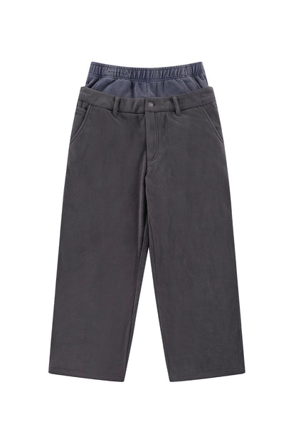 Washed Fleece Layered Pants