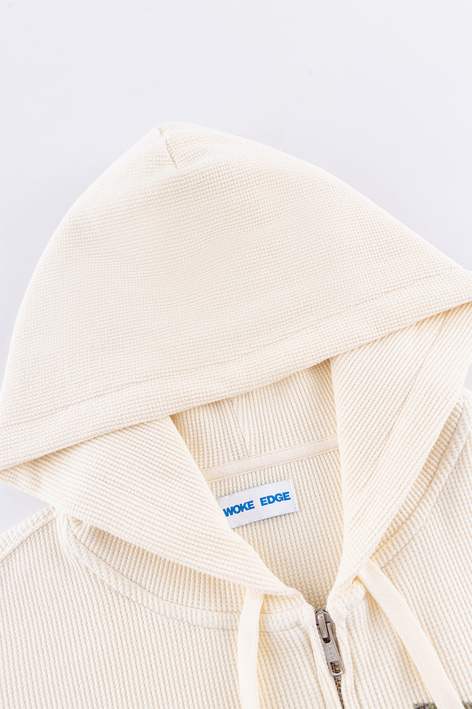Washed Thermal Zip Hoodie｜WOKE EDGE｜フーディー