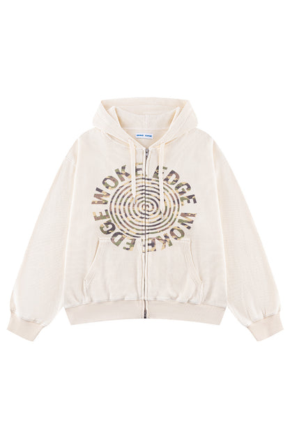 Washed Thermal Zip Hoodie