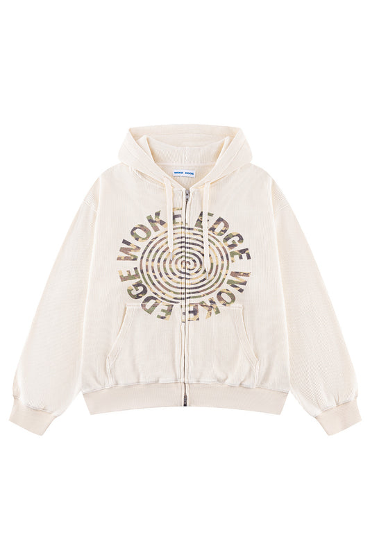 Washed Thermal Zip Hoodie